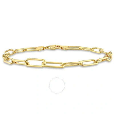 Amour 5mm Paperclip Chain Bracelet In Yellow Plated Sterling Silver