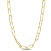 Amour 5mm Paperclip Chain Necklace In Yellow Plated Sterling Silver In Yellow