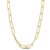 AMOUR AMOUR 5MM PAPERCLIP CHAIN NECKLACE IN YELLOW PLATED STERLING SILVER