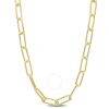 Amour 5mm Paperclip Chain Necklace In Yellow Plated Sterling Silver In Yellow