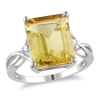 Amour 6 5/8 Ct Tgw Emerald Cut Citrine And White Topaz Ring In Sterling Silver In White
