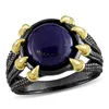 AMOUR AMOUR 6 CT TGW LAPIS FASHION RING YELLOW SILVER BLACK RHODIUM PLATED