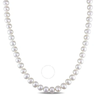 Amour 6.5 - 7 Mm Freshwater Cultured Pearl 18in Strand With Sterling Silver Clasp In White