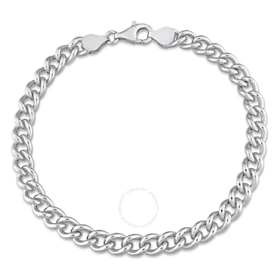 Amour 6.5mm Curb Link Chain Bracelet In Sterling Silver In White