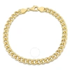 Amour 6.5mm Curb Link Chain Bracelet In Yellow Plated Sterling Silver In Yellow