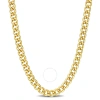 AMOUR AMOUR 6.5MM CURB LINK CHAIN NECKLACE IN YELLOW PLATED STERLING SILVER