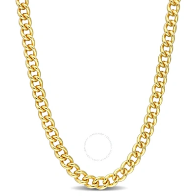 Amour 6.5mm Curb Link Chain Necklace In Yellow Plated Sterling Silver In Gold