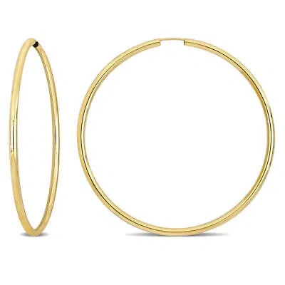 Pre-owned Amour 60mm Hoop Earrings In 14k Yellow Gold