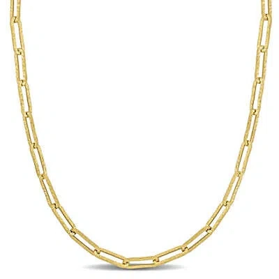Pre-owned Amour 6.3mm Textured Paperclip Chain Necklace In 10k Yellow Gold, 16 In