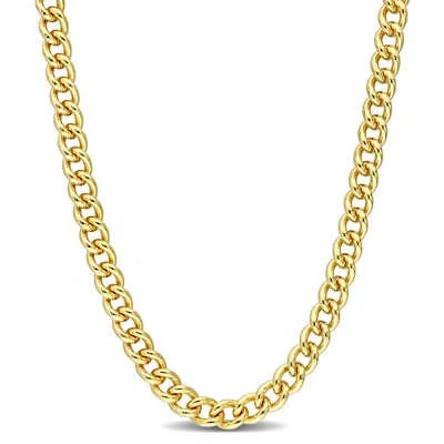 Pre-owned Amour 6.5mm Curb Link Chain Necklace In Yellow Plated Sterling Silver, 20 In