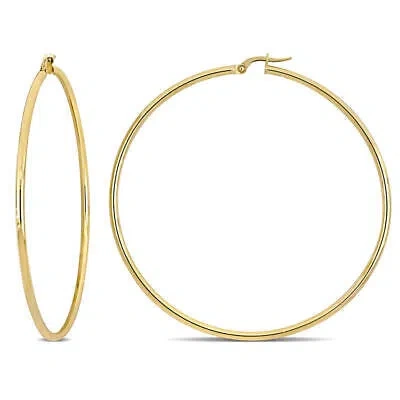 Pre-owned Amour 65mm Polished Hoop Earrings In 10k Yellow Gold