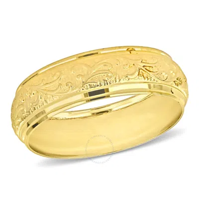 Amour 6mm Antique Filigree Wedding Band In 14k Yellow Gold