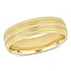 AMOUR AMOUR 6MM DOUBLE ROW TEXTURED WEDDING BAND IN 14K YELLOW GOLD