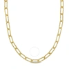 AMOUR AMOUR 6MM FANCY PAPERCLIP CHAIN NECKLACE IN YELLOW PLATED STERLING SILVER