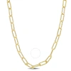 AMOUR AMOUR 6MM FANCY PAPERCLIP CHAIN NECKLACE IN YELLOW PLATED STERLING SILVER