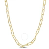 Amour 6mm Fancy Paperclip Chain Necklace In Yellow Plated Sterling Silver In Yellow