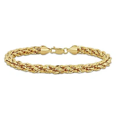 Pre-owned Amour 6mm Infinity Rope Chain Bracelet In 14k Yellow Gold, 9 In