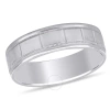 AMOUR AMOUR 6MM MEN'S STRIPED WEDDING BAND IN 10K WHITE GOLD