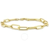 AMOUR AMOUR 6MM PAPERCLIP CHAIN BRACELET IN YELLOW PLATED STERLING SILVER