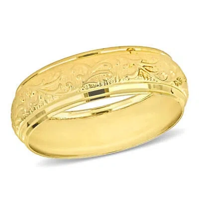 Pre-owned Amour 6mm Vintage Filigree Wedding Band In 14k Yellow Gold