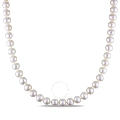Amour 7 - 7.5 Mm Cultured Freshwater Pearl 16in Strand With Sterling Silver Clasp In White
