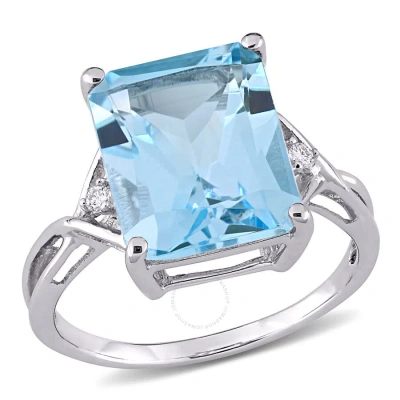 Amour 7 1/2 Ct Tgw Sky-blue Topaz Cocktail Ring In Sterling Silver In White