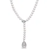 Amour 7-7.5 Mm Freshwater Cultured Pearl Drop Necklace In Sterling Silver In White
