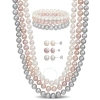 Amour 7-piece Jewelry Set (white/grey/pink) Freshwater Cultured 7.5-8mm Pearls - 3-strand Necklace In Multi-color