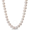 AMOUR AMOUR 7.5 - 8 MM CULTURED FRESHWATER PEARL STRAND WITH STERLING SILVER CLASP