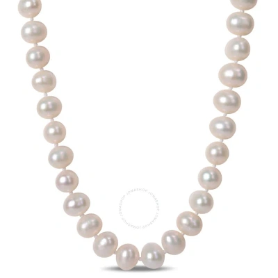 Amour 7.5 - 8 Mm Cultured Freshwater Pearl Strand With Sterling Silver Clasp In White