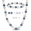Amour 7.5-8mm Multi-color Freshwater Cultured Pearl 5-piece Set Of Necklace Earrings & Bracelet In S In Multi-color