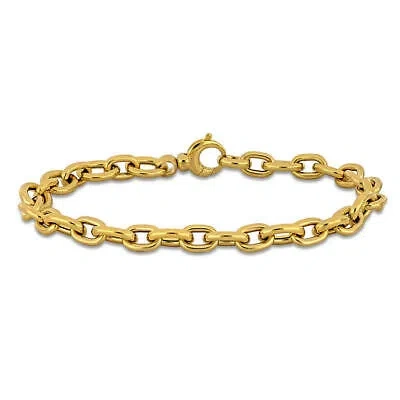 Pre-owned Amour 7.5mm Oval Link Bracelet In 14k Yellow Gold - 7.5 In