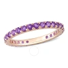 AMOUR AMOUR 7/8 CT TGW AMETHYST ETERNITY RING IN 10K ROSE GOLD