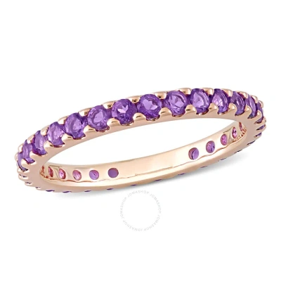 Amour 7/8 Ct Tgw Amethyst Eternity Ring In 10k Rose Gold In Pink