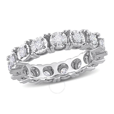 Amour 7/8 Ct Tw Diamond Eternity Ring In 14k White Gold In Metallic