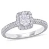 AMOUR AMOUR 7/8 CT TW DIAMOND HALO ENGAGEMENT RING IN 14K WHITE GOLD