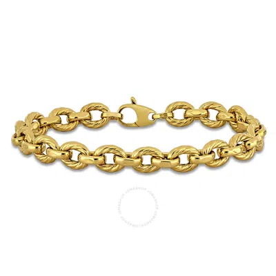 Amour 7.8mm Twisted Oval Link Bracelet In 14k Yellow Gold - 7.5 In