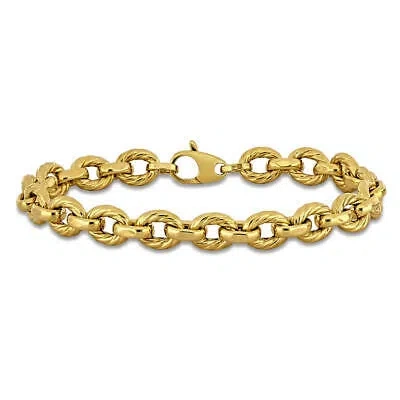 Pre-owned Amour 7.8mm Twisted Oval Link Bracelet In 14k Yellow Gold - 7.5 In