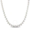 AMOUR AMOUR 8 - 9 MM CULTURED FRESHWATER PEARL STRAND WITH STERLING SILVER BALL CLASP