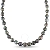 AMOUR AMOUR 8-10 MM BLACK TAHITIAN PEARL STRAND WITH 14K WHITE GOLD BALL CLASP