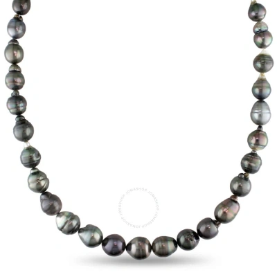 Amour 8-10 Mm Black Tahitian Pearl Strand With 14k White Gold Ball Clasp
