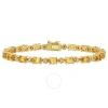 AMOUR AMOUR 8-1/10 CT TGW OVAL-CUT CITRINE AND DIAMOND ACCENT TENNIS BRACELET IN YELLOW PLATED STERLING SI