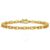 Amour 8-1/10 Ct Tgw Oval-cut Citrine And Diamond Accent Tennis Bracelet In Yellow Plated Sterling Si In Two Tone  / Silver / Yellow