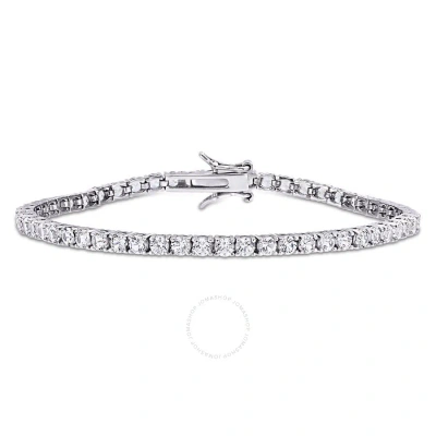 Amour 8 1/4 Ct Tgw Created White Sapphire Tennis Bracelet In Sterling Silver