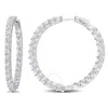 Amour 8 3/8 Ct Tgw Created White Sapphire Inside-outside Hoop Earrings In Sterling Silver In White