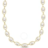 Amour 8-8.5mm Cultured Freshwater Pearl And 1/3 Ct Tgw Cubic Zirconia Halo Necklace In Yellow Plated In Yellow