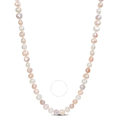 Amour 8-9mm Multi-color Freshwater Cultured Pearl Endless Necklace In White