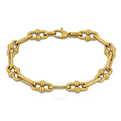 Amour 8.5mm Fancy Oval Link Bracelet In 14k Yellow Gold - 8 In