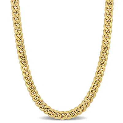 Pre-owned Amour 8.8mm Curb Link Chain Necklace In 10k Yellow Gold, 20 In