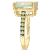 Amour 8ct Tgw Green Quartz Peridot Cocktail Ring In Yellow Sterling Silver With Black Rhodium In Amethyst / Black / Green / Rhodium / Silver / Yellow